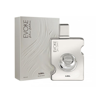 Ajmal Evoke Silver Edition Eau de Parfum 90ml – Spicy Woody Men's Perfume | Bergamot, Cardamom & Amber | Made in Dubai