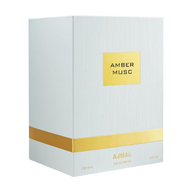 Ajmal Amber Musc Eau de Parfum 100ml – Warm Amber Musky Unisex Perfume | Oriental Woody | Luxury Arabic Scent | Made in Dubai