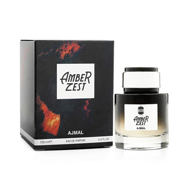 Ajmal Amber Zest Eau de Parfum 100 ml | Men’s Woody-Amber Luxury Perfume | Bergamot, Saffron & Oud | Long Lasting Oriental Fragrance Made in Dubai