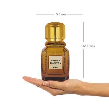 Ajmal Amber Santal Eau de Parfum 100ml – Woody Sandalwood Amber Unisex Perfume | Warm Spicy Arabic Scent | Made in Dubai