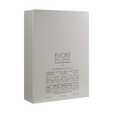 Ajmal Evoke Silver Edition Eau de Parfum 90ml – Spicy Woody Men's Perfume | Bergamot, Cardamom & Amber | Made in Dubai