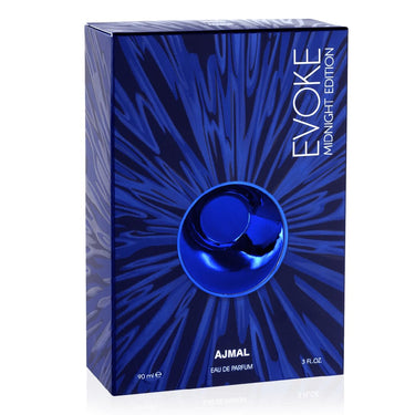 Ajmal Evoke Midnight Edition Him Eau de Parfum 90ml – Bold Spicy Woody Men's Perfume | Long-Lasting Evening Scent | Made in Dubai