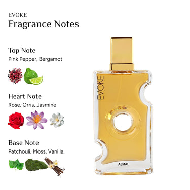 Ajmal Evoke Eau de Parfum 75ml for Women – Vanilla Floral Perfume | Bergamot, Rose & Jasmine | Made in Dubai