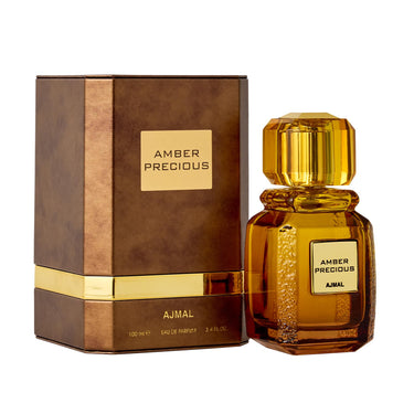 Ajmal Amber Precious Eau de Parfum 100ml – Oriental Amber Unisex Perfume | Warm Woody & Spicy | Arabian EDP | Dubai