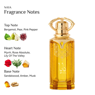 Ajmal Naya Eau de Parfum 100ml – Oriental Woody Unisex Perfume | Floral & Warm | Arabian Luxury Fragrance | Made in Dubai