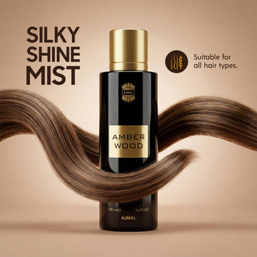 Ajmal Amber Wood Hair Mist 100ml – Fruity Floral Woody Hair Perfume | Luxury Perfumed Hair Spray | Made in Dubai