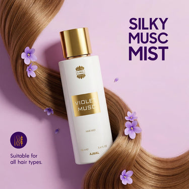 Ajmal Violet Musc Hair Mist 100ml – Floral Musk Hair Perfume for Women | Violet, Lily & Warm Woods | Made in Dubai