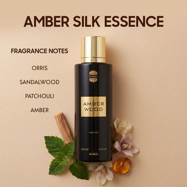 Ajmal Amber Wood Hair Mist 100ml – Fruity Floral Woody Hair Perfume | Luxury Perfumed Hair Spray | Made in Dubai
