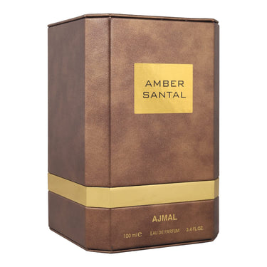 Ajmal Amber Santal Eau de Parfum 100ml – Woody Sandalwood Amber Unisex Perfume | Warm Spicy Arabic Scent | Made in Dubai