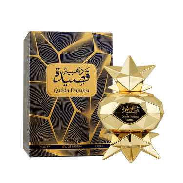 Ajmal Qasida Dahabia Eau de Parfum 60ml – Musky Leather Unisex Perfume | Bold Long-Lasting Oriental Scent | Made in Dubai
