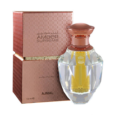 Ajmal Amber Supreme Concentrated Perfume Oil 12ml – Rich Amber Attar | Rose, Cedarwood & Musk | Luxury Unisex Attar