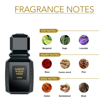 Ajmal Amber Wood Eau de Parfum 100ml – Woody Amber Women's Perfume | Warm Spicy & Sweet | Luxury Arabic Scent | Dubai