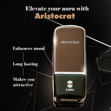 Ajmal Aristocrat For Men Eau de Parfum 75ml – Fresh Woody Spicy Men's Perfume | Bergamot & Amber | Made in Dubai