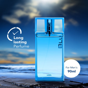 Ajmal Blu Eau de Parfum 90ml – Fresh Citrus & Aquatic Men's Perfume | Bergamot, Lotus & Sandalwood | Dubai