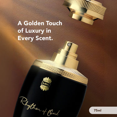 Ajmal Rhythm of Oud Eau de Parfum 75ml – Woody Oud Unisex Perfume | Warm Oriental Arabic Fragrance | Dubai