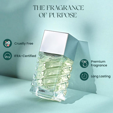 Ajmal Vision Eau de Parfum 100ml – Citrus Fresh Men's Perfume | Lemon, Violet & Woody Musk | Made in Dubai